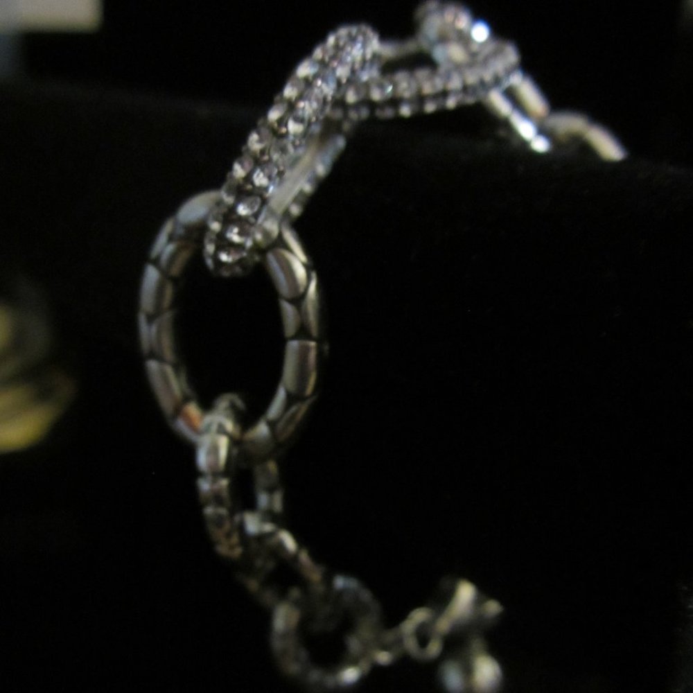 Brighton Pebble& Swarovski Crystal loop Bracelet